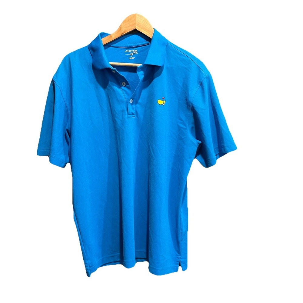 Masters Tech Blue Short Sleeve Men's Activewear Golf Polo T-Shirt Size‎ Large